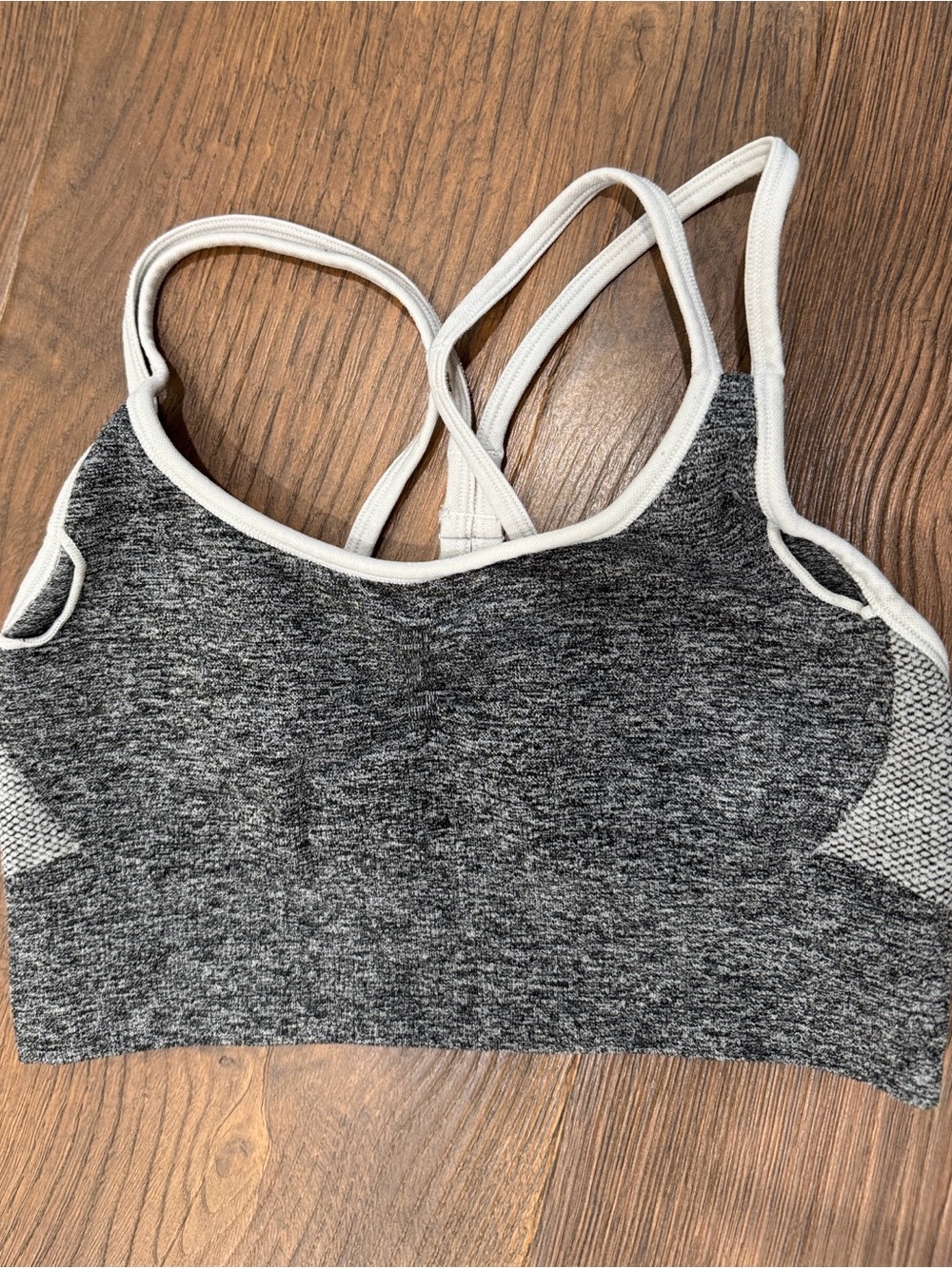 Calvin Klein Gray Heather Bralette with White Trim